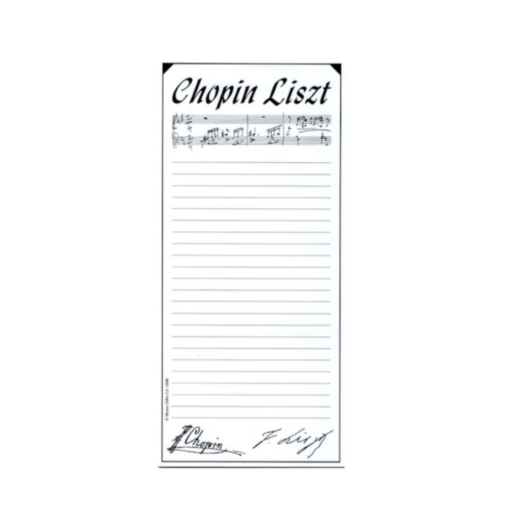 Chopin Liszt Shopping List Notepad